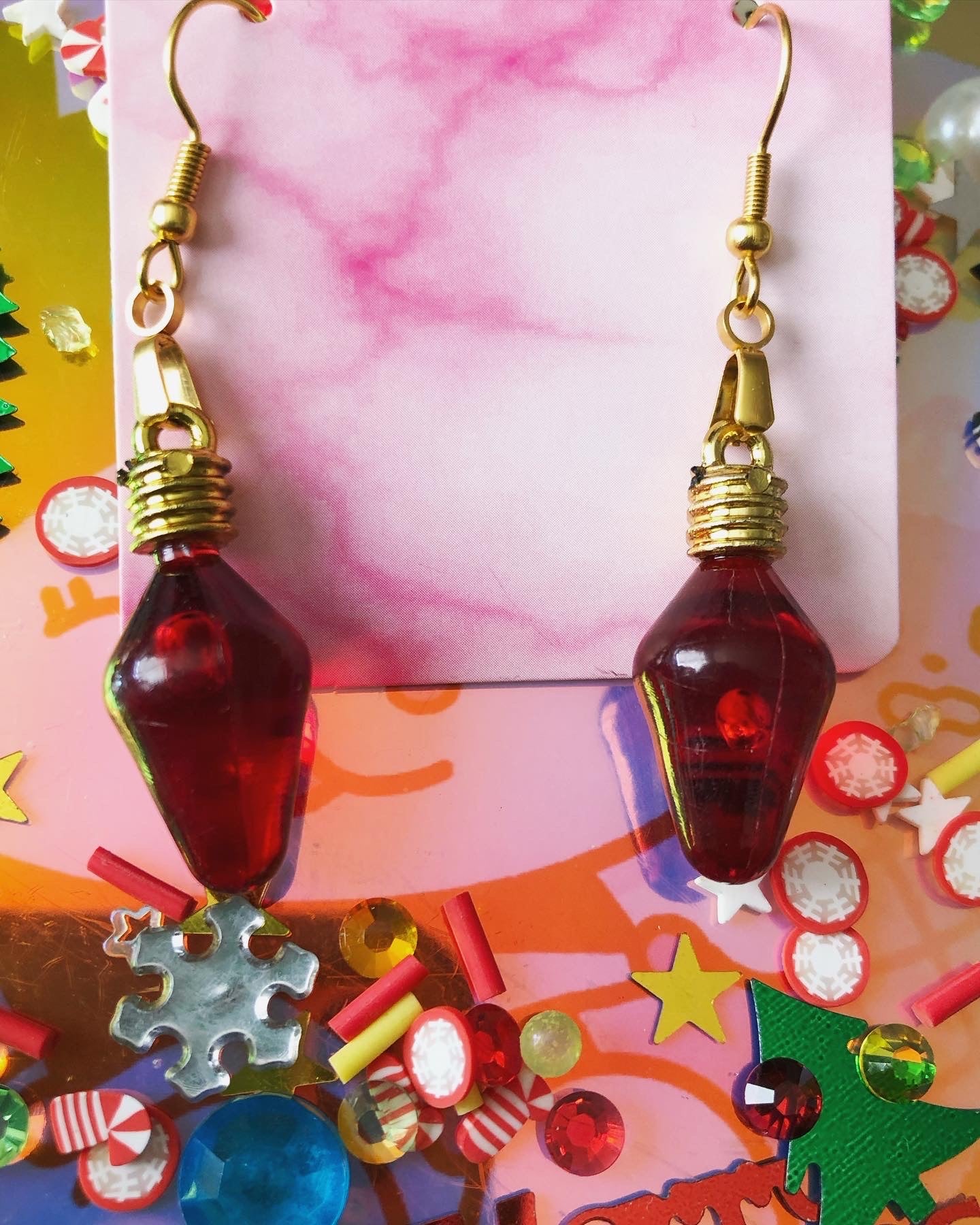 Christmas Light Earrings