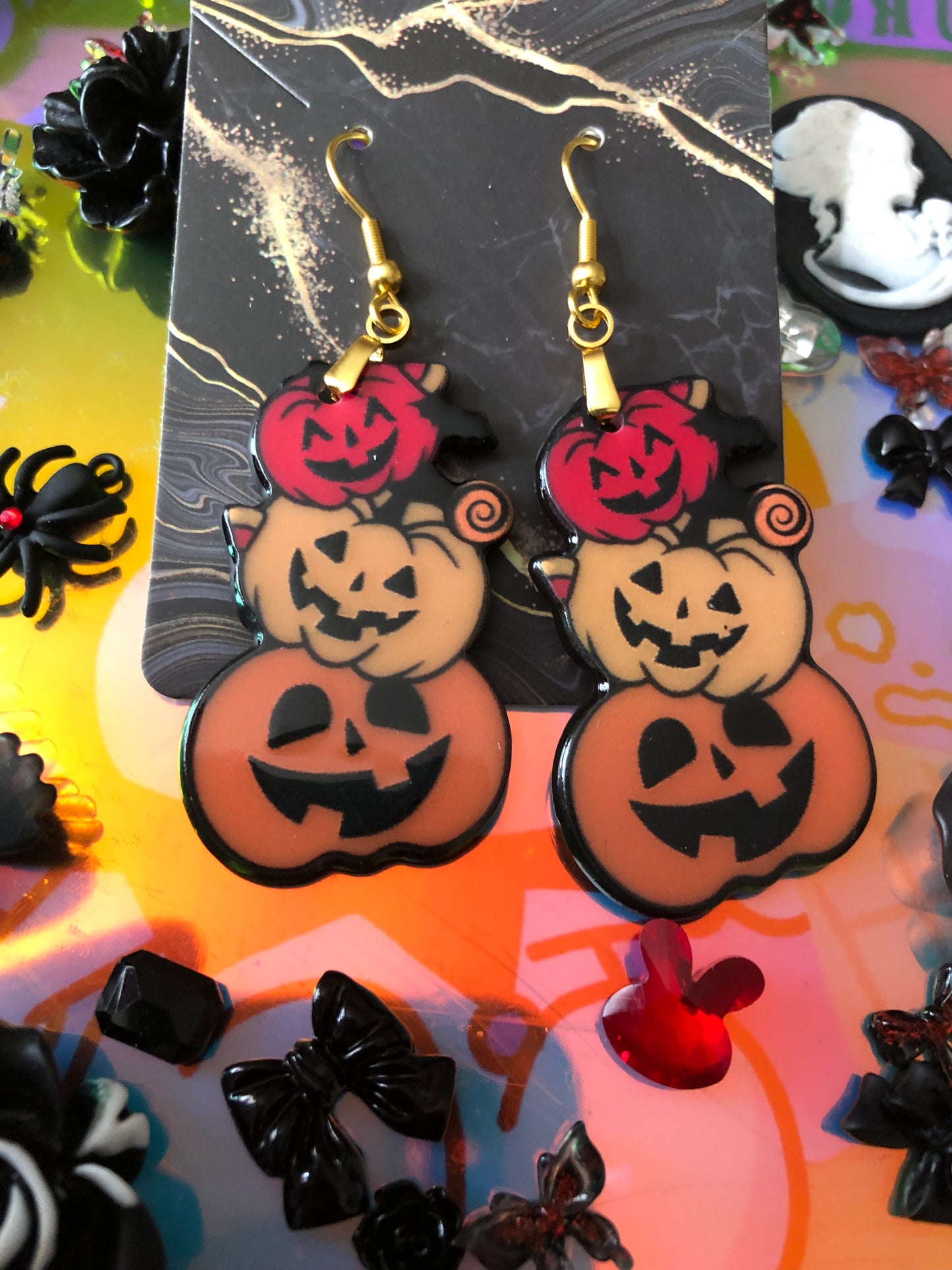 3 Tier Pumpkin Earrings