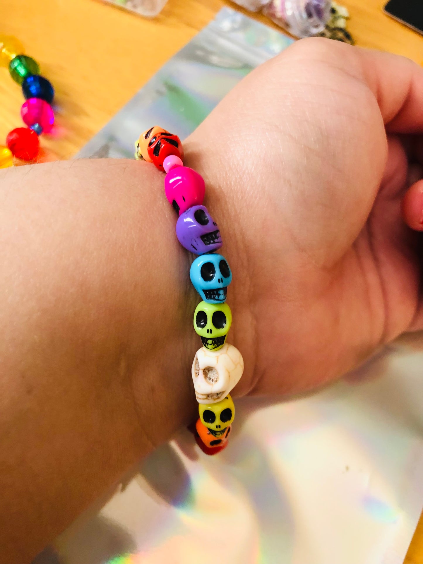 Rainbow Skull Bracelet