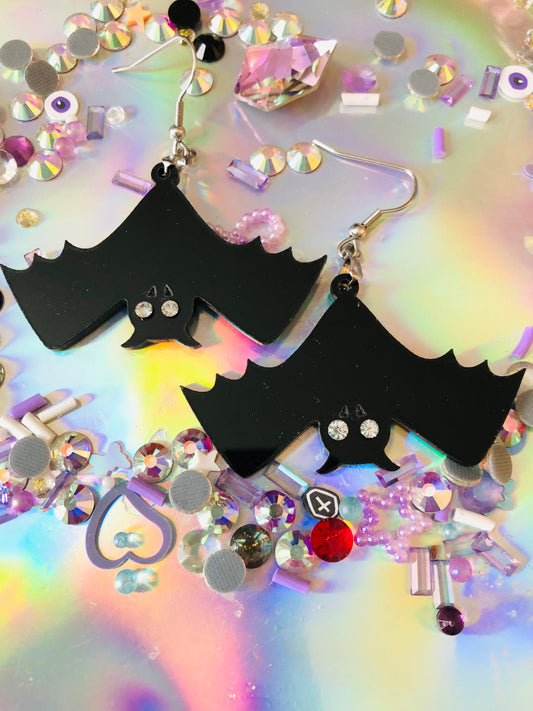 Upside Down Bat Earrings