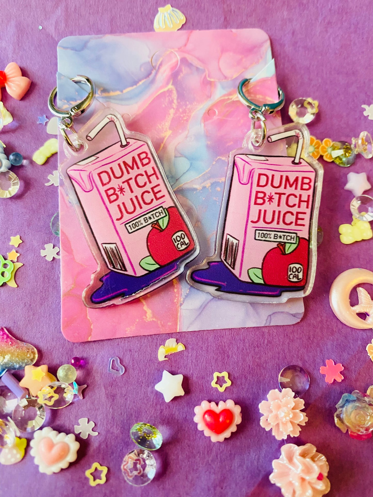 Dumb Bitch Juice Earrings