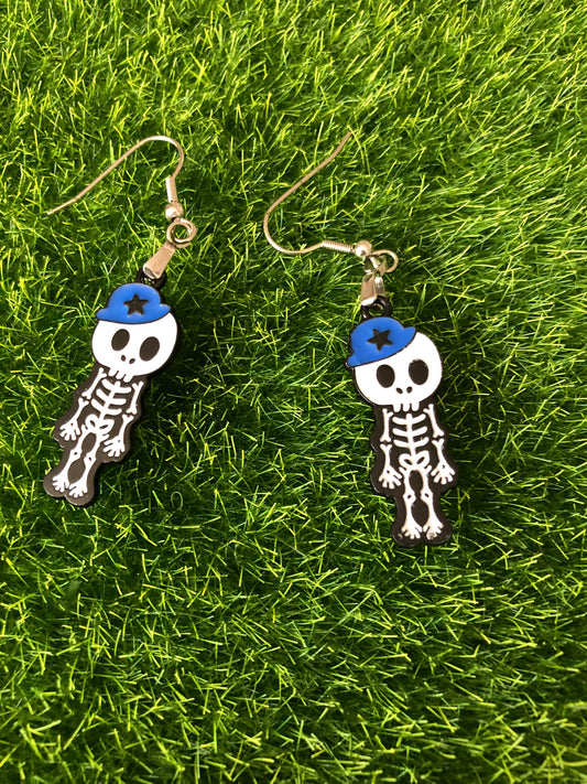 Skeleton Soldier Boy Earrings