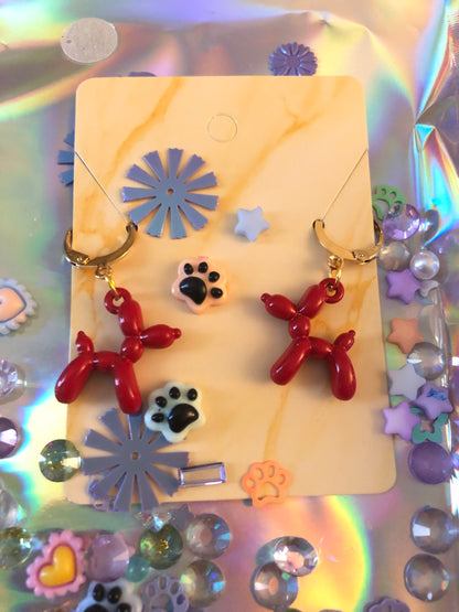 Colorful Baby Balloon Dog Earrings