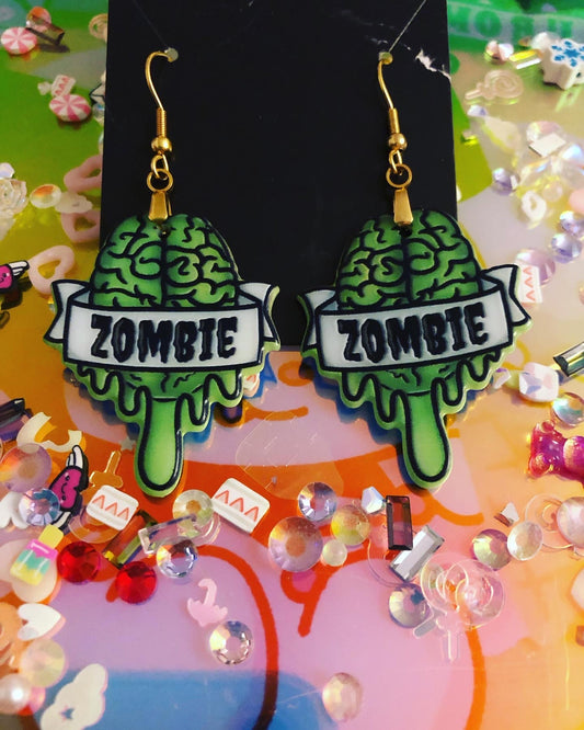 Zombie Brain Earrings