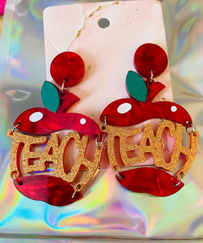 Teacher Apple Earrings