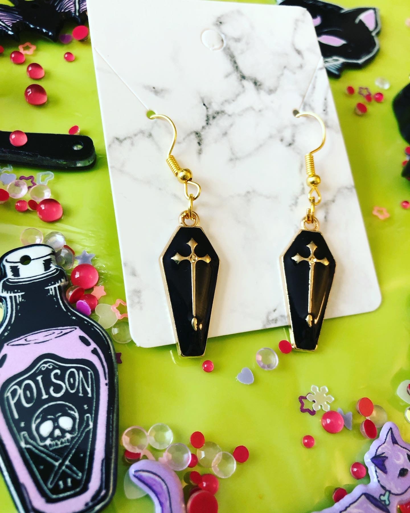 Small Coffin Earrings