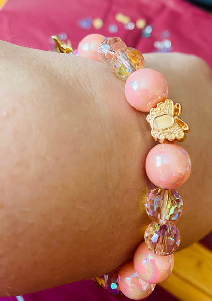 Rosey Peach Butterfly Bracelet