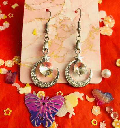 Celestial Moon Diamond Earrings