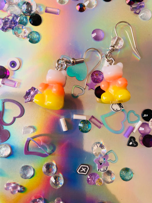 Candy Corn Gummy Earrings