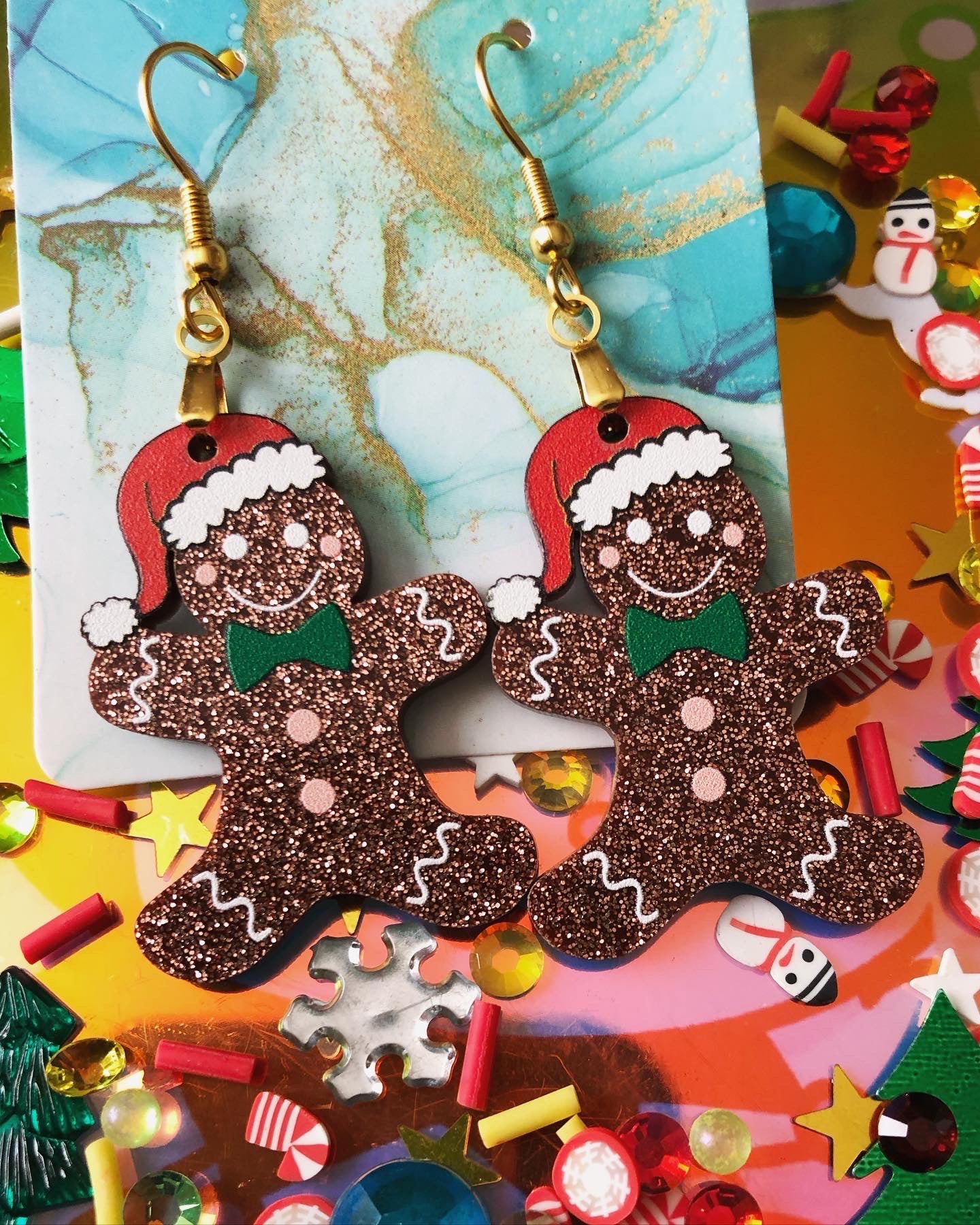 Santa Gingerbread Earrings