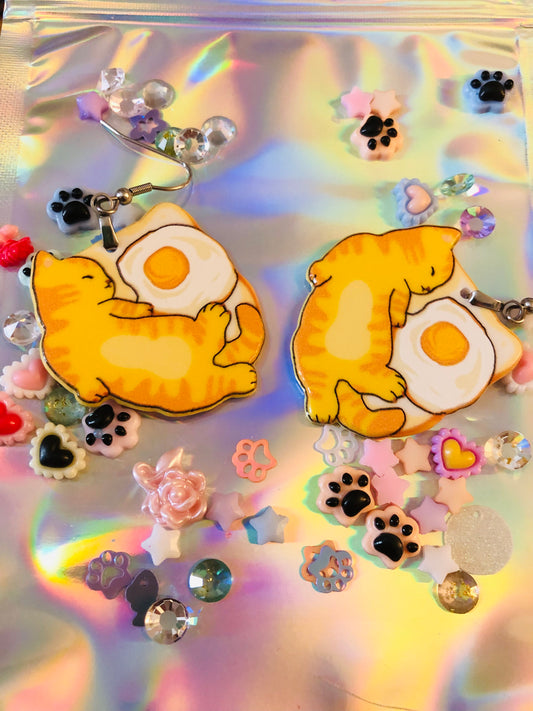 Cat Omelet Earrings