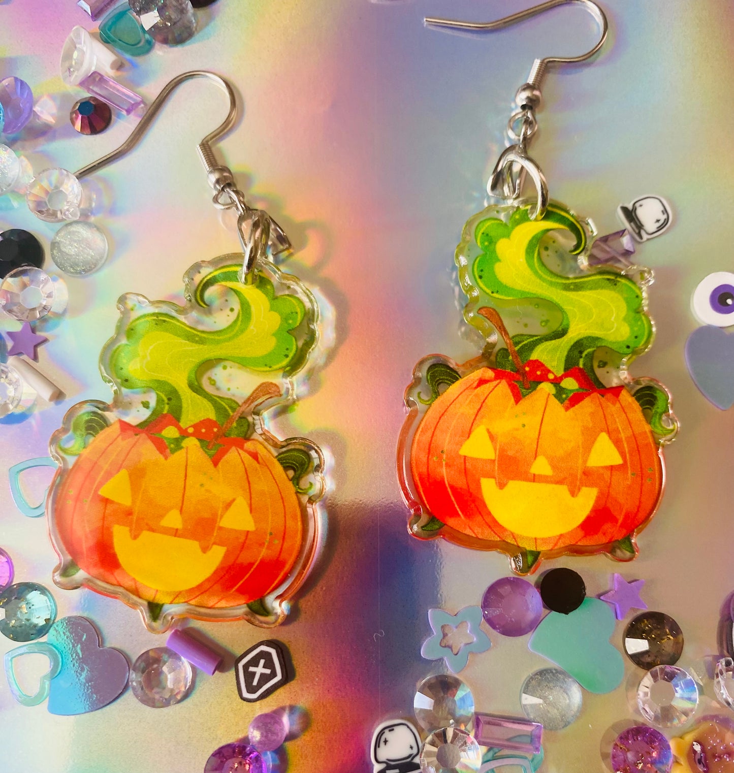 Pumpkin Flames Earrings