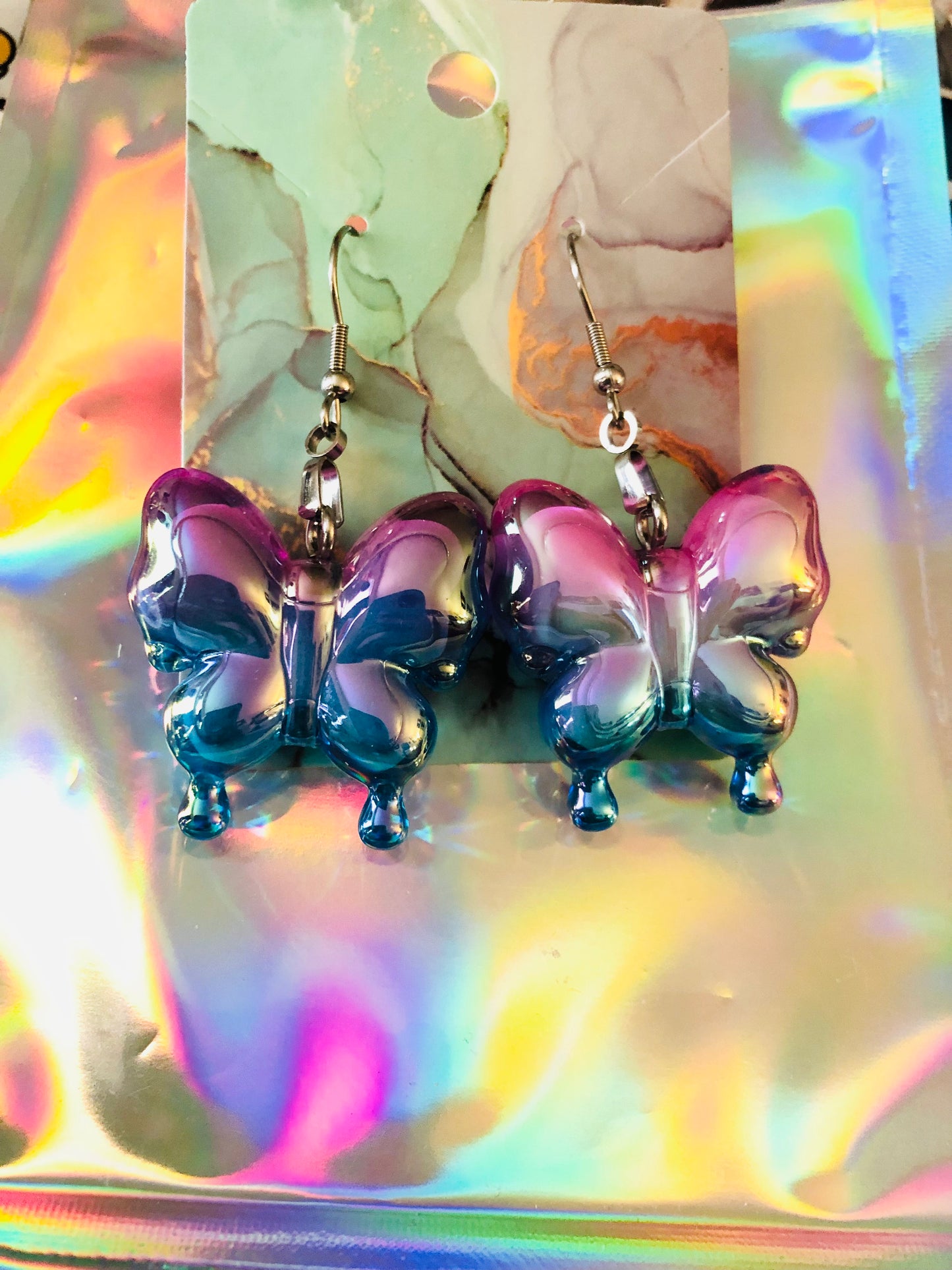 Iridescent Butterfly Earrings