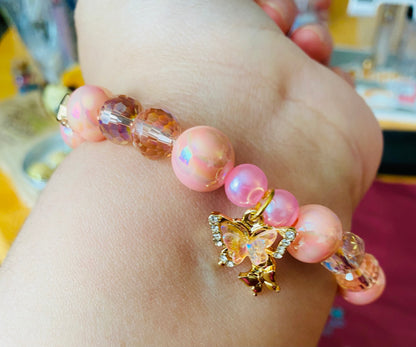 Peachy Butterfly Bracelet