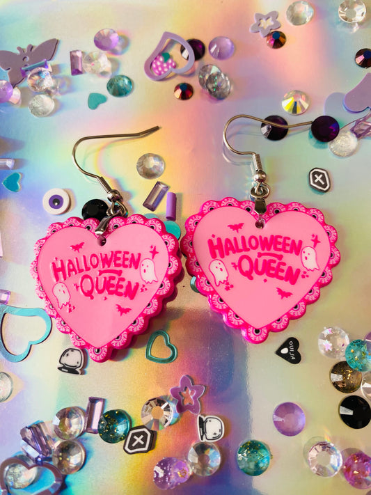 Halloween Queen Heart Earrings