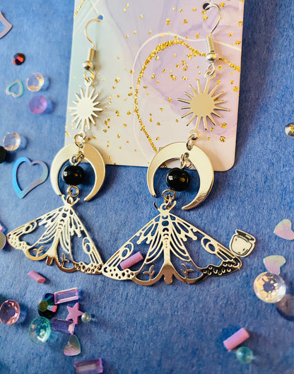 Celestial Moth Earrings