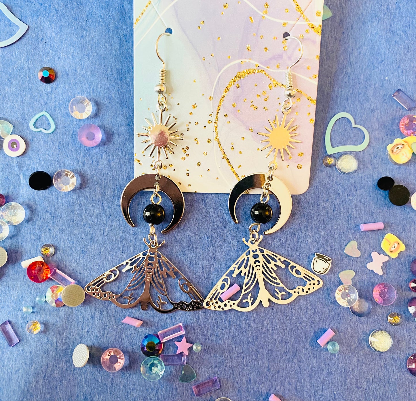 Celestial Moth Earrings