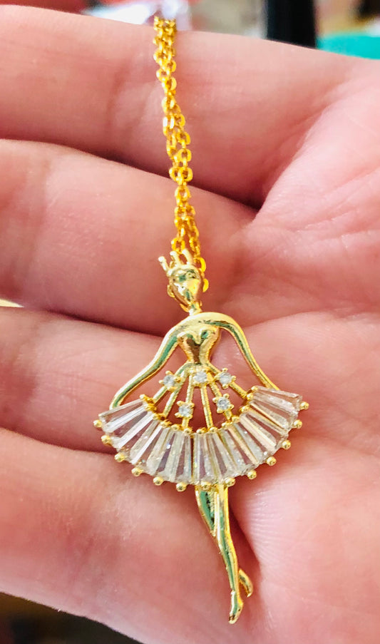 Golden Ballerina Necklace