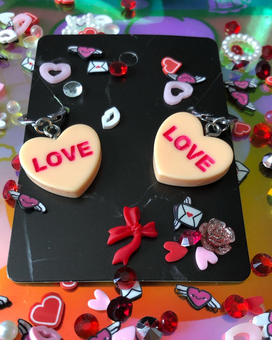 “Love” Candy Heart Earrings