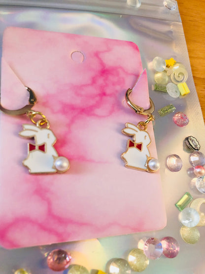 Bunny Bow Tie Earrings