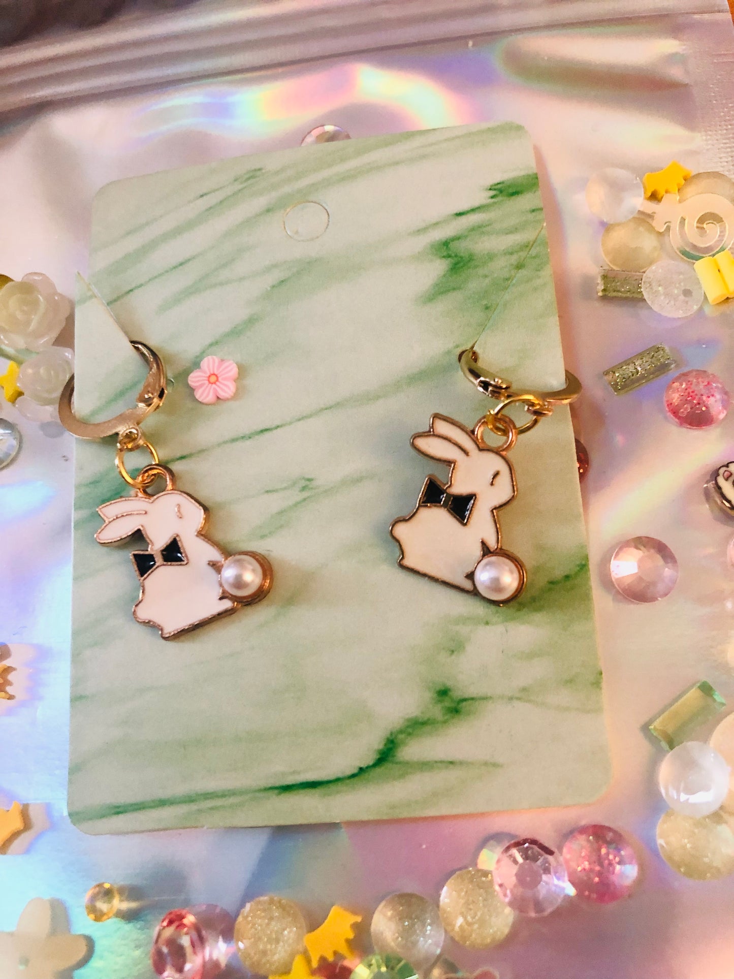 Bunny Bow Tie Earrings