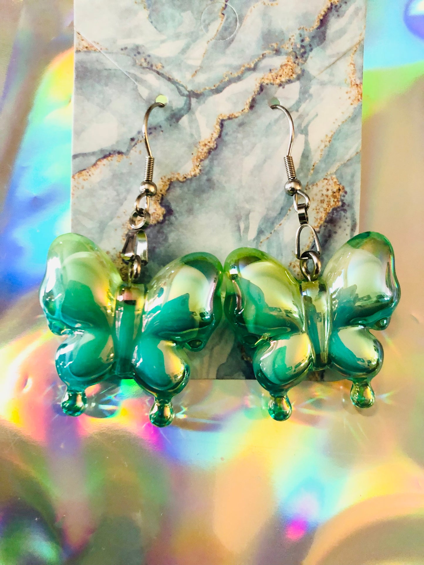 Iridescent Butterfly Earrings