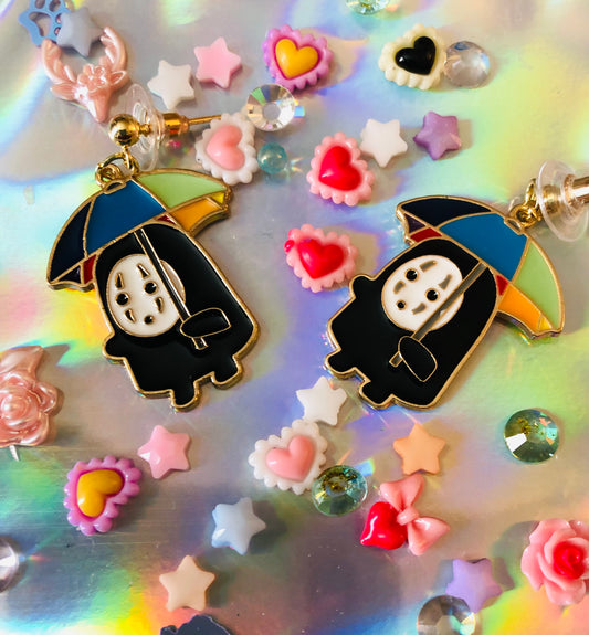 No Face Umbrella Earrings