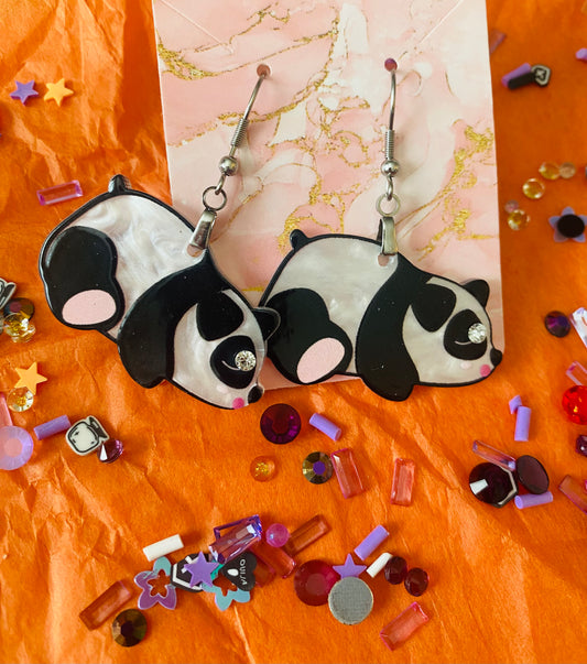 Diamond Panda Earrings