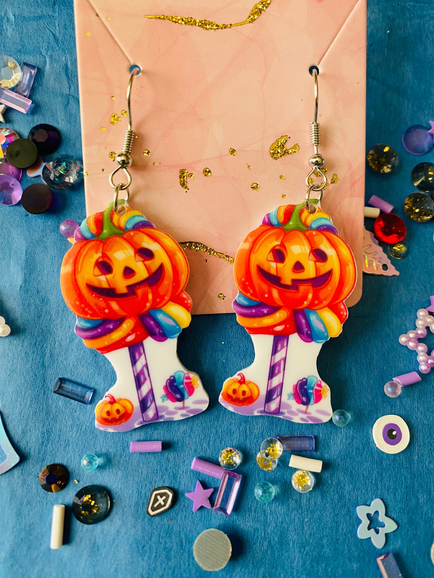 Rainbow Halloween Earrings