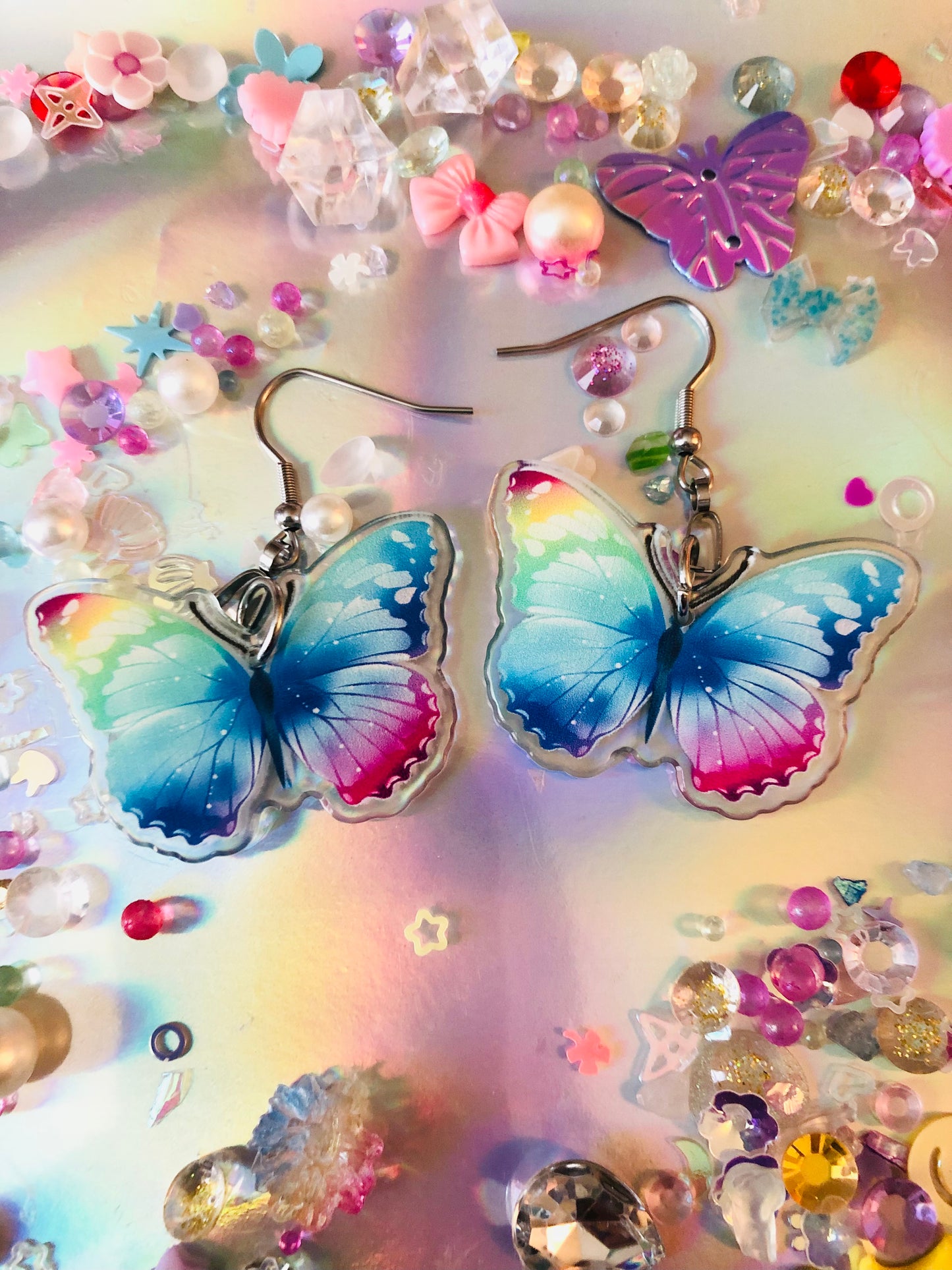 LF Rainbow Butterfly Earrings