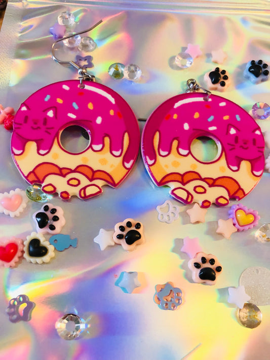 Kitty Donut Earrings