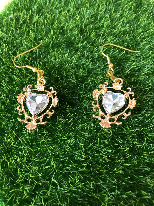 Royal Heart Crystal Earrings