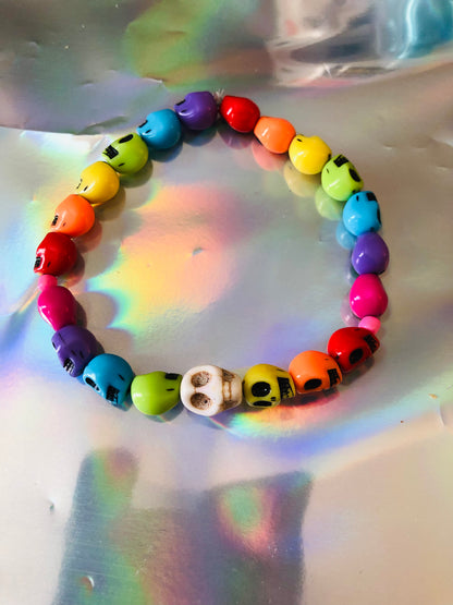 Rainbow Skull Bracelet