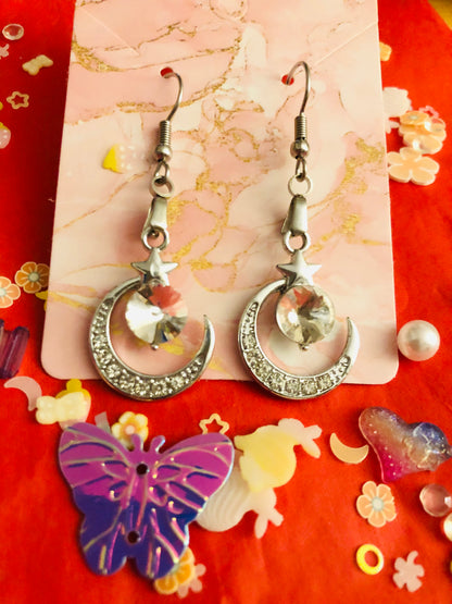 Celestial Moon Diamond Earrings