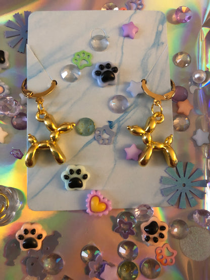 Colorful Baby Balloon Dog Earrings