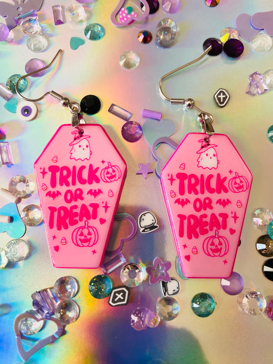 Trick or Treat Coffin Earrings