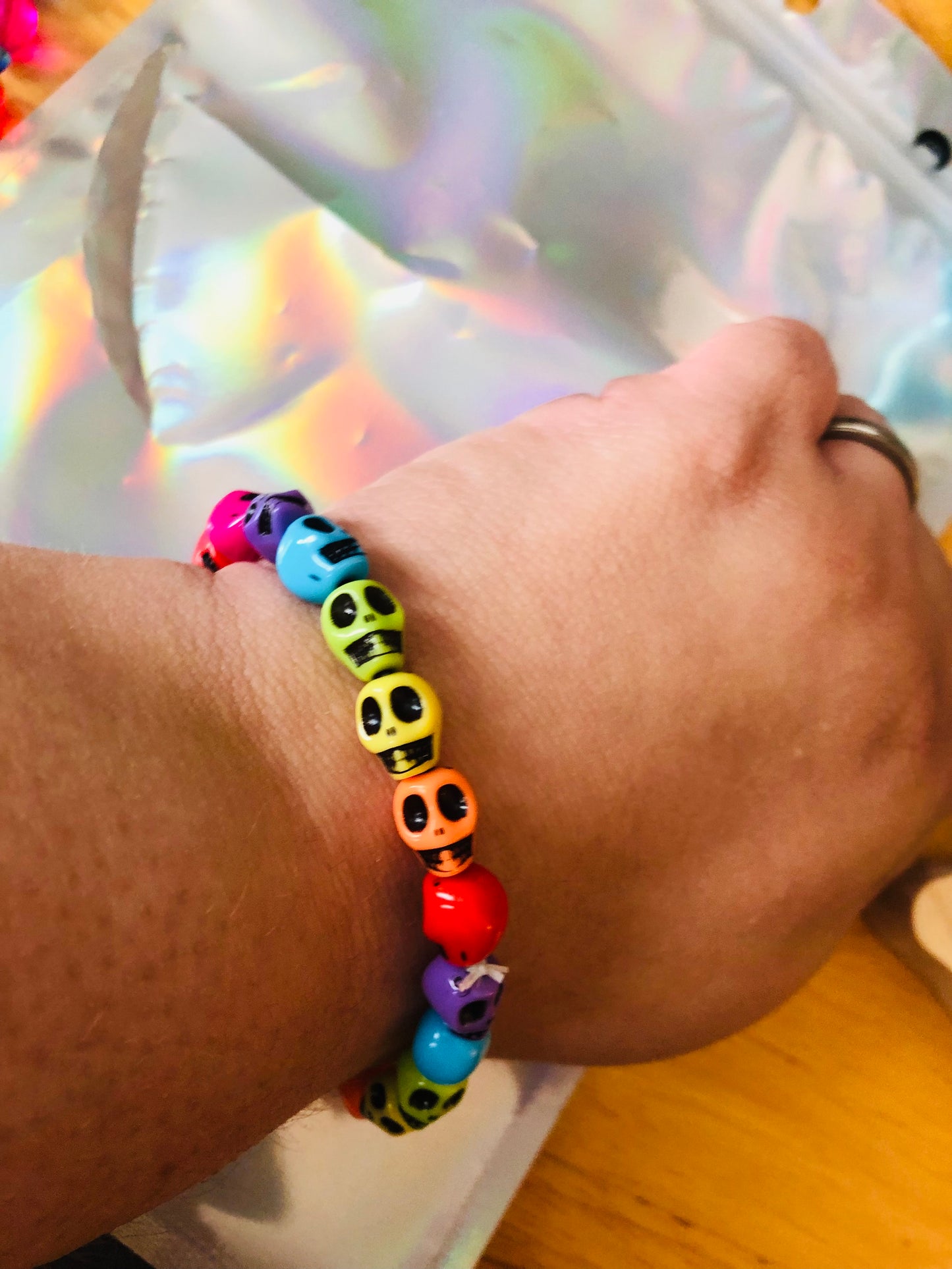 Rainbow Skull Bracelet