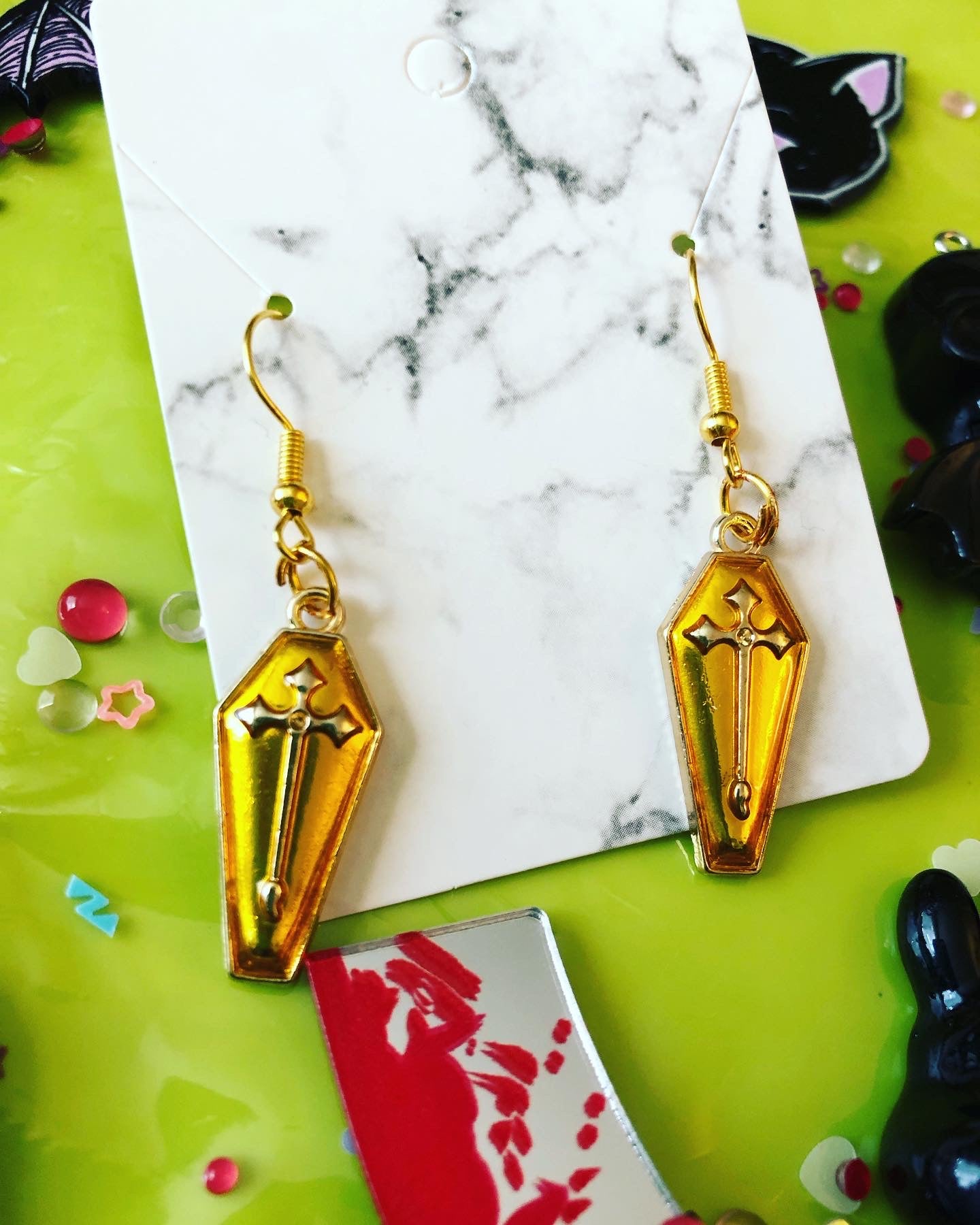 Small Coffin Earrings