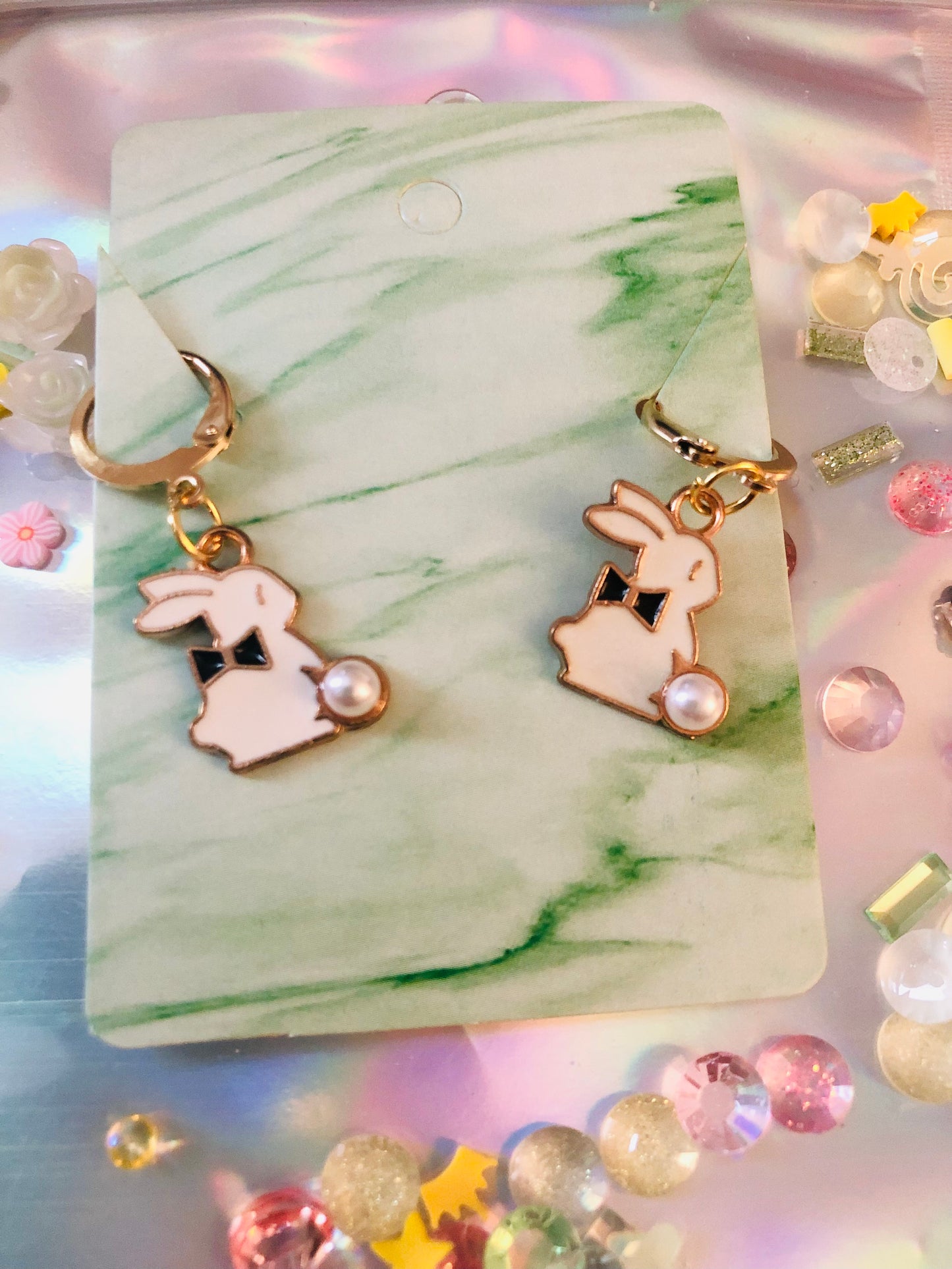 Bunny Bow Tie Earrings