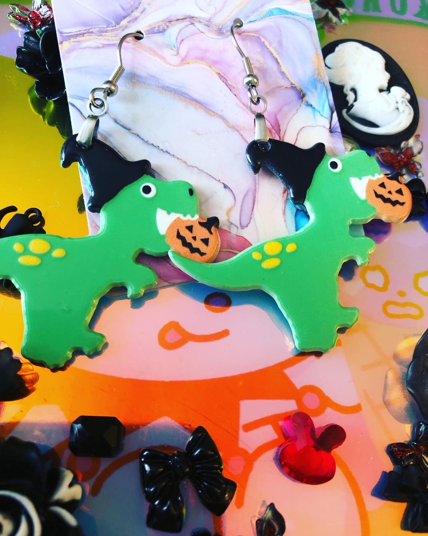 Dinosaur Trick or Treater Earrings