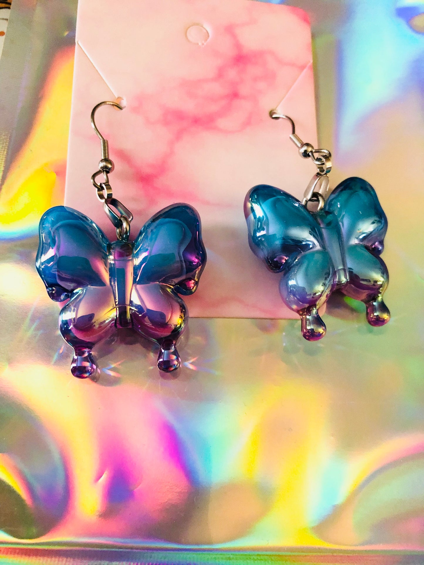 Iridescent Butterfly Earrings