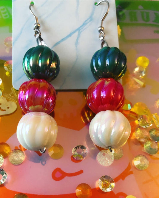 Tri-Colored Bauble Earrings