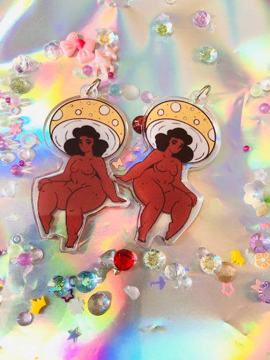 Thicc Mushroom Woman Earrings