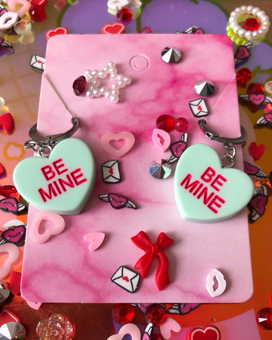 “Be Mine” Candy Heart Earrings