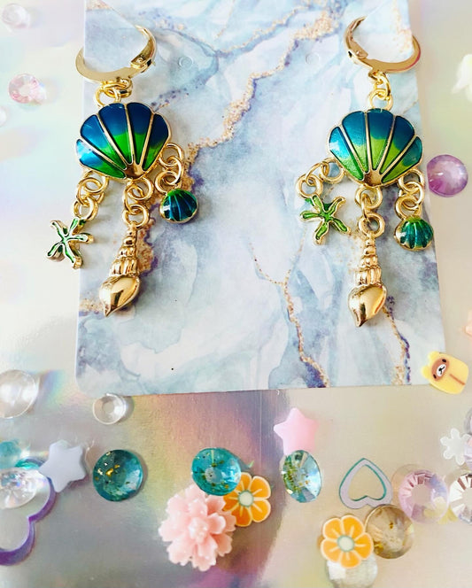 Verdant Seashell Earrings