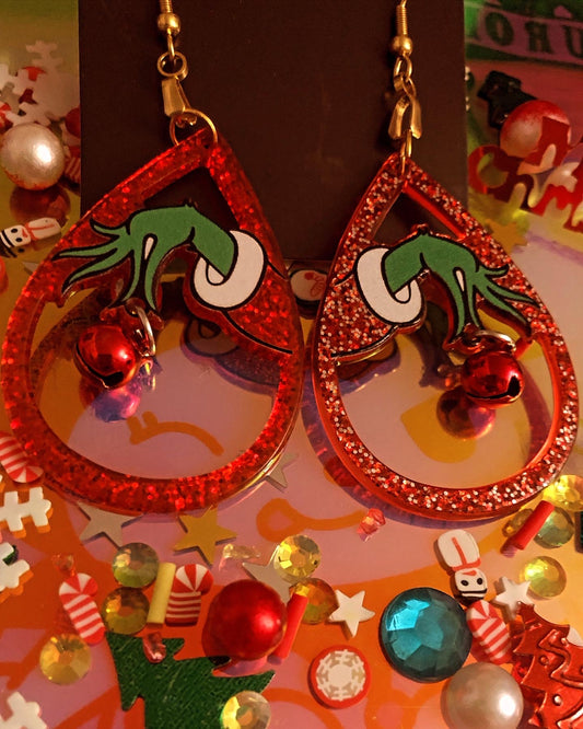 Grinch Bell Earrings