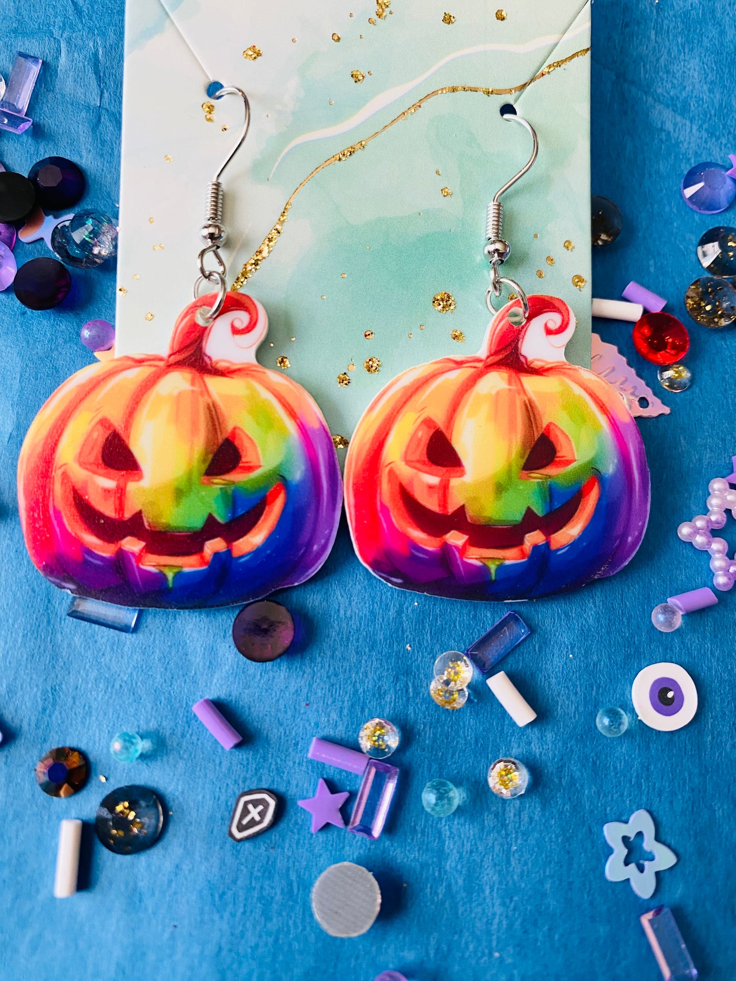 Rainbow Halloween Earrings