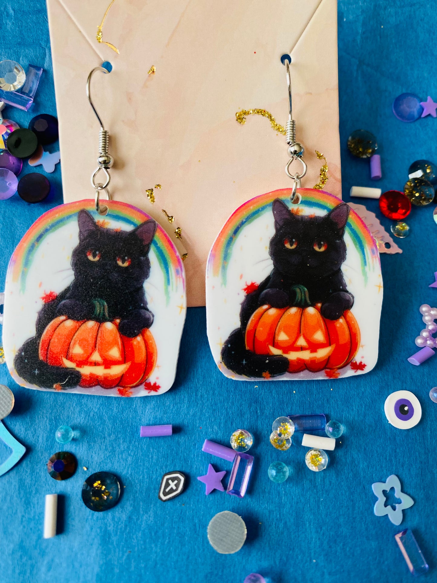 Rainbow Halloween Earrings