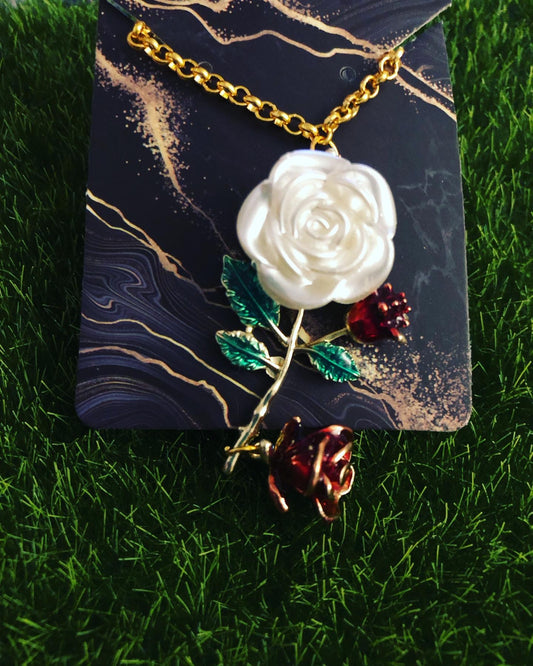 White Rose Necklace