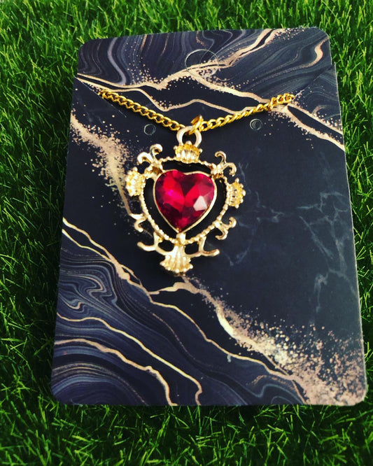 Royal Red Heart Necklace